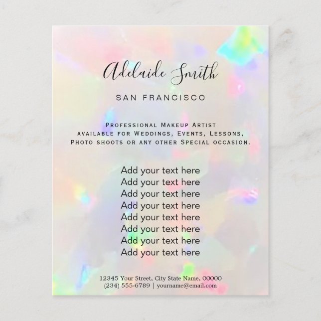 Flyer textura opal (Frente)