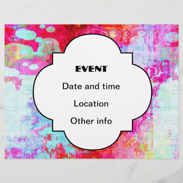 Flyer Textura vermelha rosa (Frente)