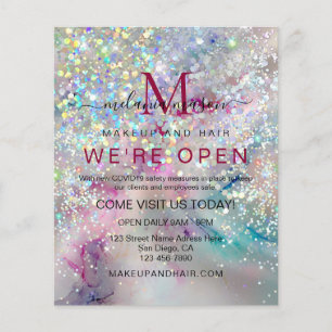 Flyer Tinta Alcoólica Pastel Elegante Brilho Holográfico