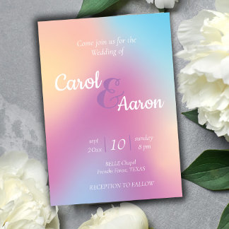 Flyer tinta gradiente de cor d'água orçada e casamento r