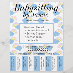 Flyer Tirinhas de Negócios de Creche e Babá
