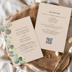 Flyer Todos em Um Convite para Casamento de Código de QR