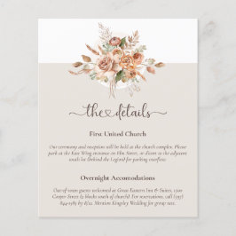 Flyer Tom Floral Terroso Claro para Casamento - Enclausu