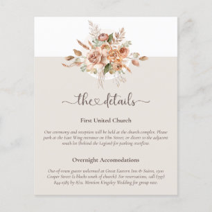 Flyer Tom Floral Terroso Claro para Casamento - Enclausu