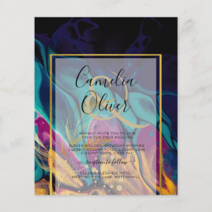 Flyer Tons de joias com Marinho de ameixa de ameixa Dour