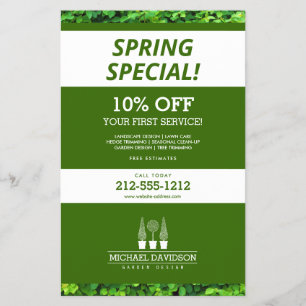 Flyer Tópico Trio Gardener Paisagem Verde/Branco