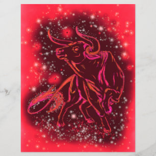 Flyer Touro Néon Vermelho Magico Correndo - Noite Estre