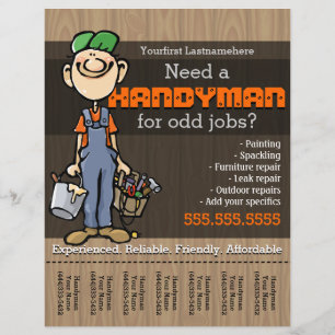 Flyer Trabalhos de Handyman.Carpenter.PlumberPainter.Odd