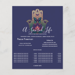 Flyer Transformação Sagrada Design da Mão Hamsa