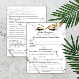 Flyer Tratamento Facial Consentimento Forma Mármore Part