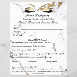 Flyer Tratamento Facial Consentimento Forma Mármore Part