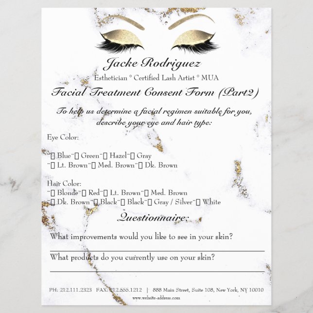 Flyer Tratamento Facial Formulário de Consentimento de M (Frente)