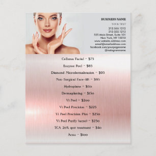 Flyer TRATAMENTOS FACIAIS Salão de beleza 4,5"x5,6"