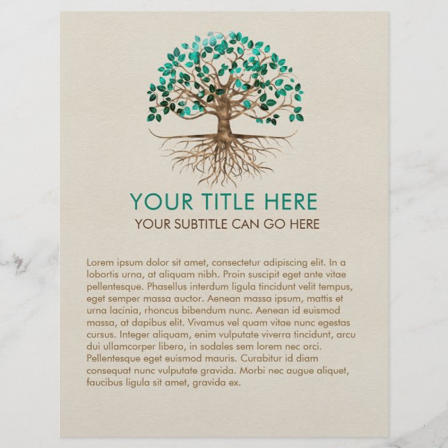 Flyer Tree of life - Yggdrasil - Malachite Leaves  (Frente)