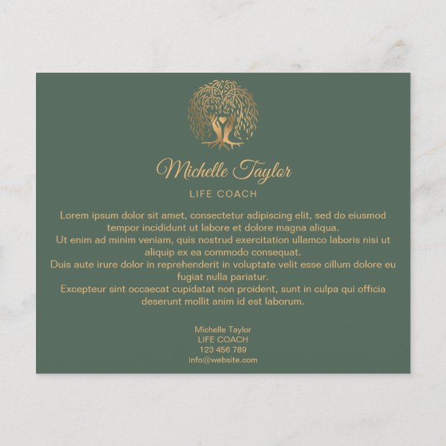 Flyer Treinador da Vida Selvagem, Terapia, Psicólogo (Verso)