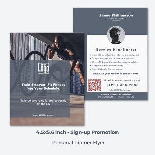 Flyer Treinador Pessoal de Fitness Corporativo de 4,5x5,