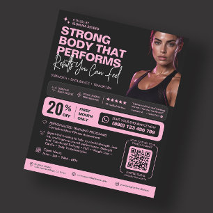 Flyer Treinador Pessoal Instrutor de Academia de Fitness
