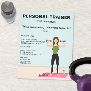 Flyer Treinadora de Exercícios Garota Fitness Treinadora