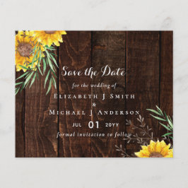 Flyer Trending Rustic Wedle Save Date Sunflower