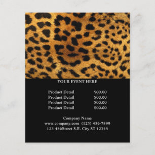 Flyer trendy chic animal pattern brown leopard print
