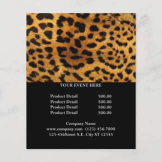 Flyer trendy chic animal pattern brown leopard print
