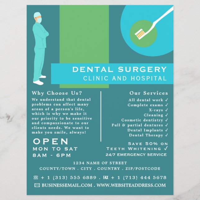 Flyer Trendy Dentist Design, Dentistry, Dentist Advert (Frente)