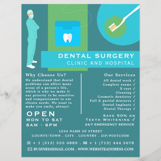 Flyer Trendy Dentist Design, Odontologia, Dentista Adver (Frente)
