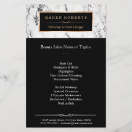Flyer Trendy White Marble Makeup & Hair Beaut Salon