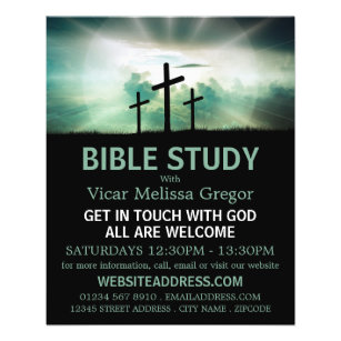 Flyer Três Cruzes, Anúncio em Classe de Bíblia Cristã