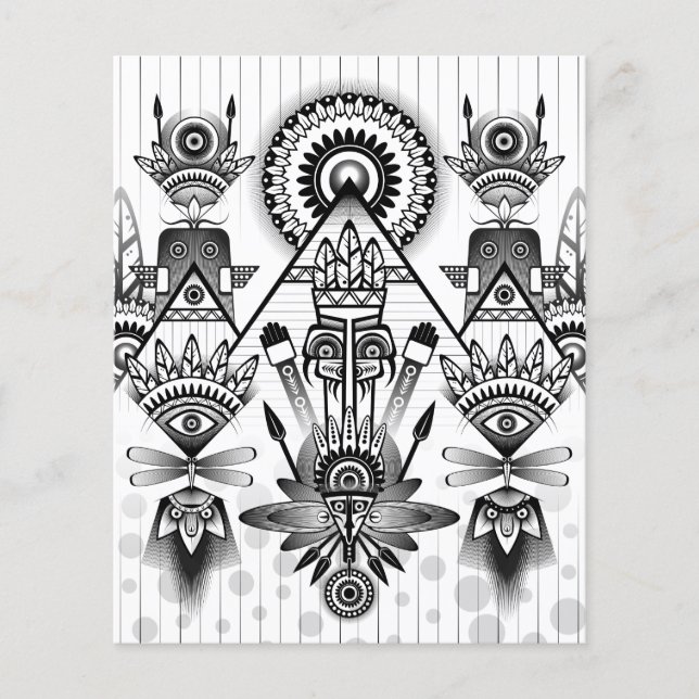 Flyer Tribal Nativo abstrato (Frente)