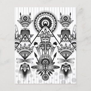 Flyer Tribal Nativo abstrato