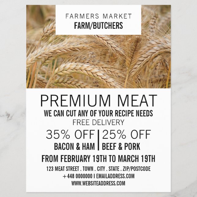 Flyer Trigo no Campo, Publicidade de Fazendeiro & Açougu (Frente)