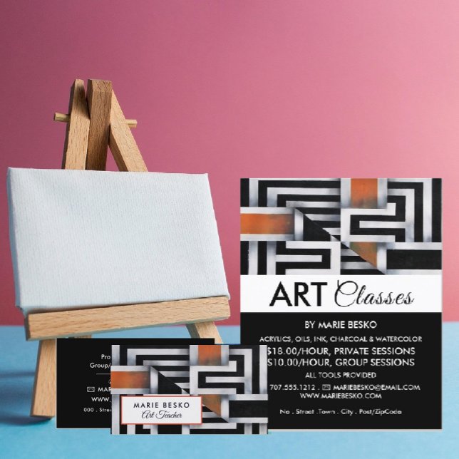 Flyer Trippy Maze Pattern, Anúncio de Classe de Arte (Criador carregado)