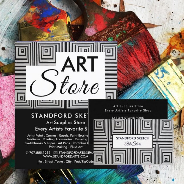 Flyer Trippy Maze Squares, Loja de Suprimentos de Arte (Criador carregado)