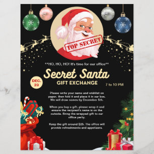 Flyer Troca de Presentes do Papai Noel Secreto Evento de