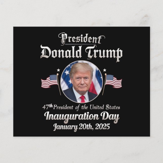 Flyer Trump Inauguration Day 2025 47th Presidente dos EU (Frente)