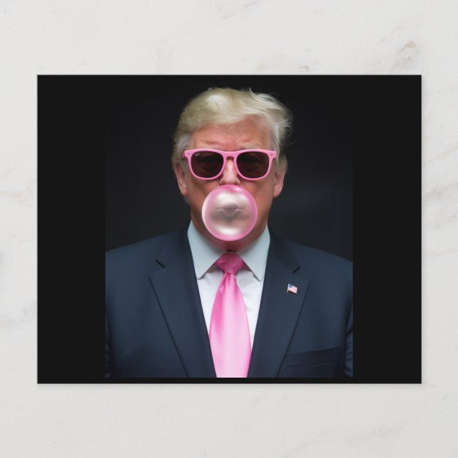 Flyer Trump Pink Bubble Gum Presidente 47 EUA (Frente)