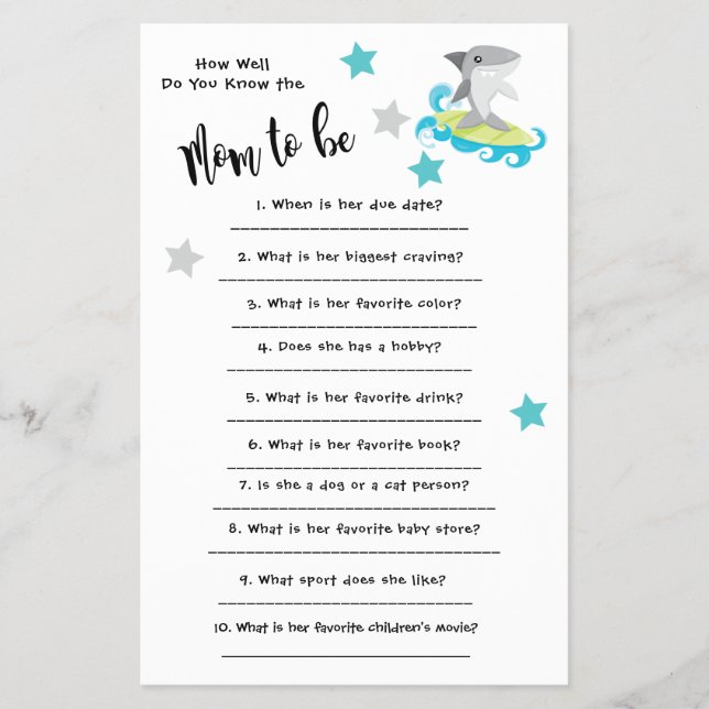 Flyer Tubarão chá de fraldas Você conhece bem a placa (Frente)