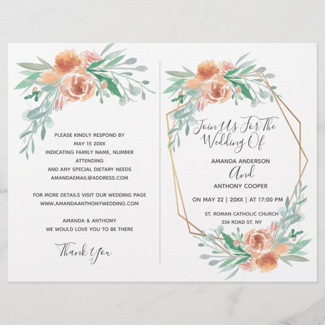 Flyer Tudo em um Rsvp, convite, recepção, detalhes (Frente)