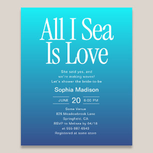 Flyer Tudo o que Vejo é Amor Chá de Noiva Azul