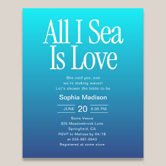 Flyer Tudo o que Vejo é Amor Chá de Noiva Azul