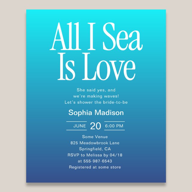 Flyer Tudo o que Vejo é Amor Chá de Noiva Azul (Criador carregado)