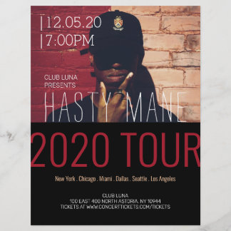 Flyer Turnê de Música da Banda de Concerto de Rapper