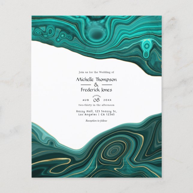 Flyer Turquesa e Ouro Strata Ágata Casamento (Frente)