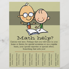 Flyer Tutor Tutoring Matth Reading promo sheet