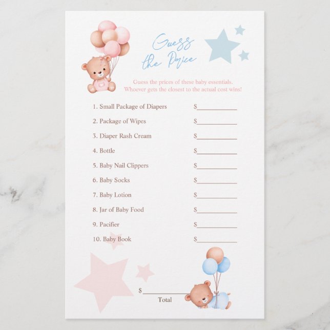 Flyer Twin Teddy Bears Adivinha O Preço Do Banheiro (Frente)