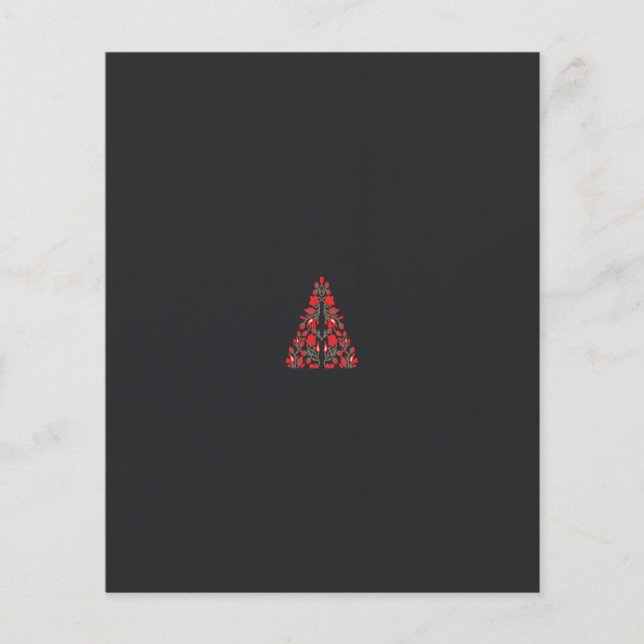 Flyer um cachecol vermelho e bege com uma fotografia de  (Frente)