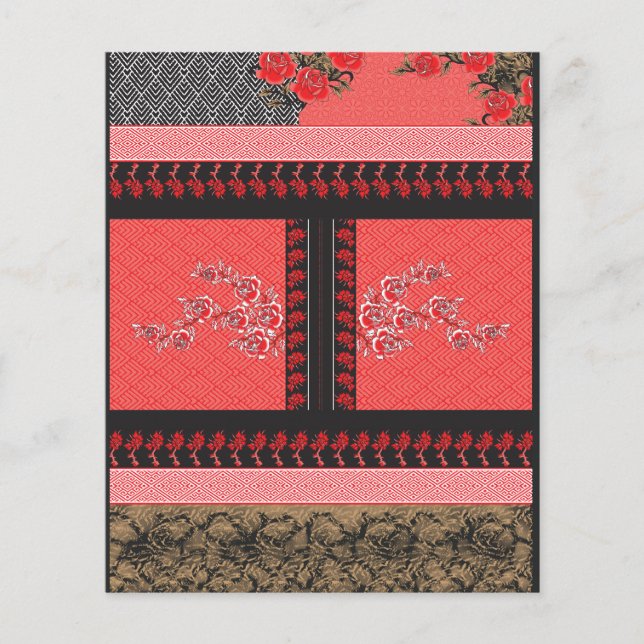 Flyer um design de papel de parede vermelho e preto (Frente)