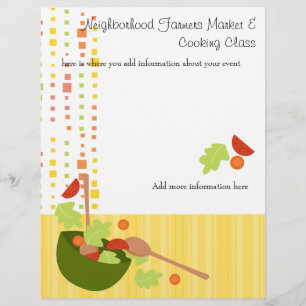 Flyer um divertimento e uma salada deliciosa