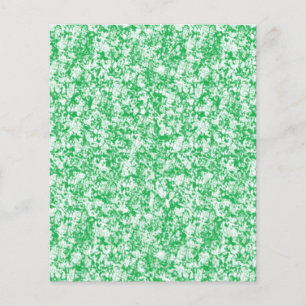 Flyer um fundo verde e branco com pequenos pontos branco